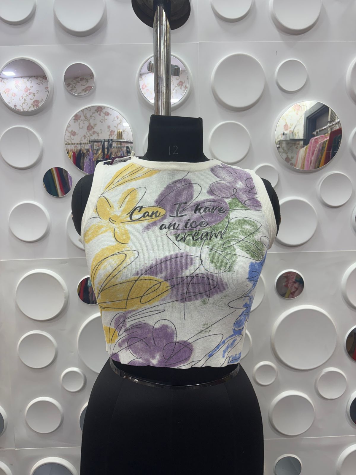 Printed Sleeveless Crop Top