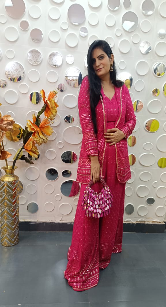 Georgette Mirror Work 3-Piece Garara Set